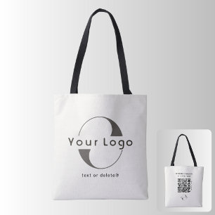 2-zijdige Logo & QR-code, Off white Company Busine Tote Bag