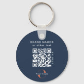 2-zijdige Logo & QR-code op Blue Company Business Sleutelhanger (Achterkant)