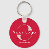 2-zijdige Logo & QR-code op Cherry Red Business Sleutelhanger (Voorkant)