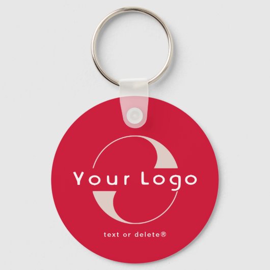 2-zijdige Logo & QR-code op Cherry Red Business Sleutelhanger (Voorkant)