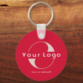 2-zijdige Logo & QR-code op Cherry Red Business Sleutelhanger (Voorkant)