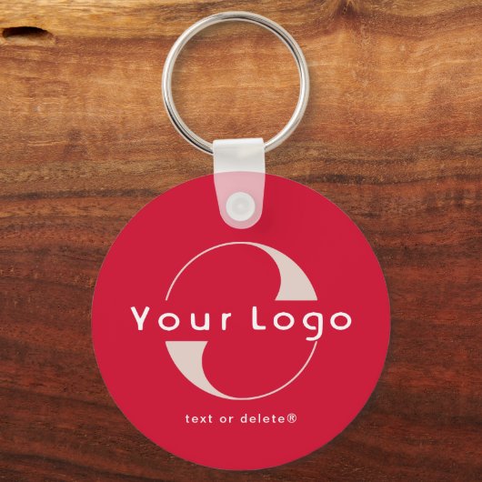 2-zijdige Logo & QR-code op Cherry Red Business Sleutelhanger (Voorkant)