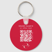 2-zijdige Logo & QR-code op Cherry Red Business Sleutelhanger (Achterkant)