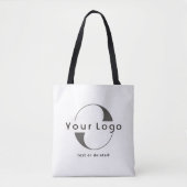 2-zijdige Logo & QR-code, witte bedrijfszaken Tote Bag (Voorkant)