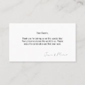 💍 2-zijdige minimalistische elegante plaatskaartje (Achterkant)