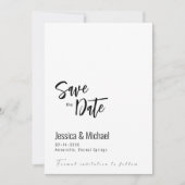 💍 2-zijdige minimalistische elegante save the date (Voorkant)