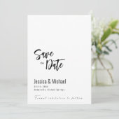 💍 2-zijdige minimalistische elegante save the date (Staand voorkant)