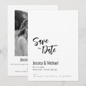💍 2-zijdige minimalistische elegante save the date (Voorkant / Achterkant)