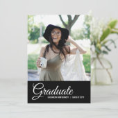 2-zijdige minimalistische foto Afstuderen aankondi Kaart (Staand voorkant)