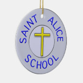 2 zijdige Saint Alice School kleur patch Keramisch Ornament (Rechts)