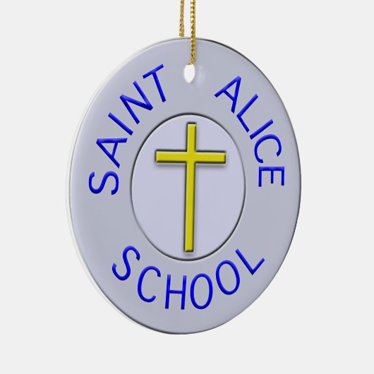 2 zijdige Saint Alice School kleur patch Keramisch Ornament (Rechts)