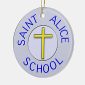 2 zijdige Saint Alice School kleur patch Keramisch Ornament (Links)
