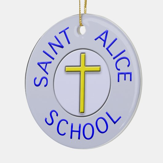 2 zijdige Saint Alice School kleur patch Keramisch Ornament (Links)