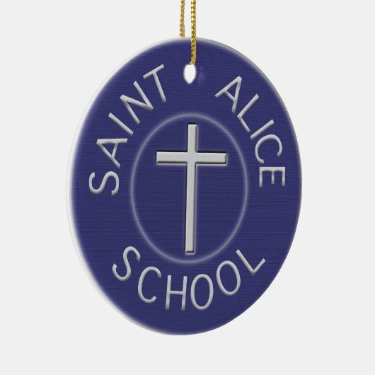 2-zijdige Saint Alice School Trad Patch Keramisch Ornament (Rechts)