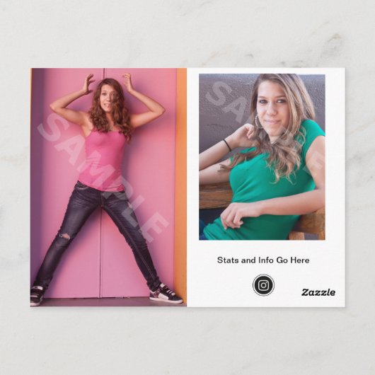 2-zijdige Sjabloon Headshot Comp Kaart Zeds (Achterkant)