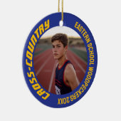 2-zijdige  sport cross-country foto keramisch ornament (Rechts)