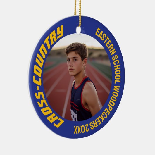 2-zijdige  sport cross-country foto keramisch ornament (Rechts)