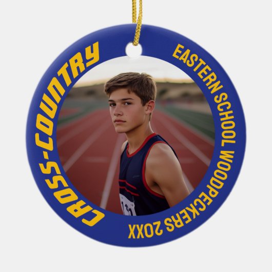 2-zijdige  sport cross-country foto keramisch ornament (Voorkant)