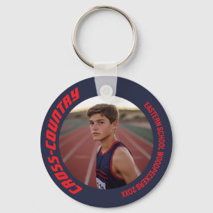 2-zijdige sport cross-country foto sleutelhanger