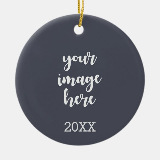 2-zijdige trendy indigo tekst en afbeelding sjablo keramisch ornament (Voorkant)