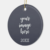 2-zijdige trendy indigo tekst en afbeelding sjablo keramisch ornament (Links)