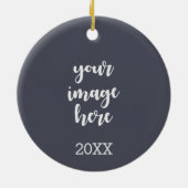 2-zijdige trendy indigo tekst en afbeelding sjablo keramisch ornament (Achterkant)