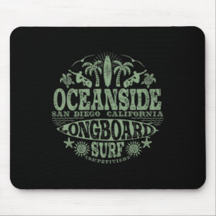 2-zijdige Vintage Oceanside California Longboard S Muismat