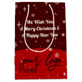 2-zijdige Zakelijke Logo QR-code Naam Kerst Medium Cadeauzakje (Voorkant)