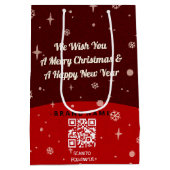 2-zijdige Zakelijke Logo QR-code Naam Kerst Medium Cadeauzakje (Achterkant)