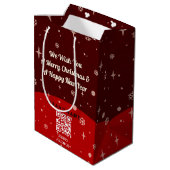 2-zijdige Zakelijke Logo QR-code Naam Kerst Medium Cadeauzakje (Achterkant Gekanteld)