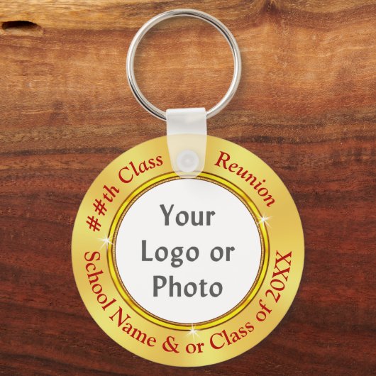 2 zijfoto of LOGO, klassenreünie souvenirs, Sleutelhanger (Voorkant)