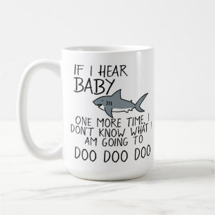 2 zijkanten: Funny Baby Shark/Mam Shark Mok