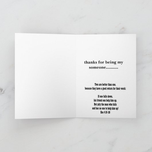 2 zijn beter dan 1 het verskaart van de Bijbel Bedankkaart (Binnen)