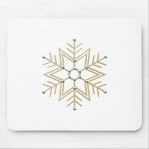 2-Zilver en Gold Snowflake 3-D-look Muismat