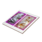 2 zittende zeemeerminnen tegel tegeltje (Zijkant)