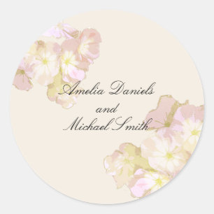 2 Zomer Bloemige Bruiloft Ronde Sticker