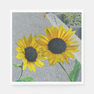 2 Zonnebloemen bruiloft casual land eet feest Servet