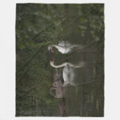 2 zwanen fleece deken (Voorkant)