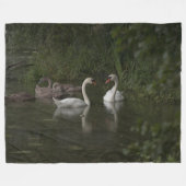2 zwanen fleece deken (Voorkant (Horizontaal))