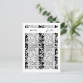 2 Zwart en grijs Damascus Sla de Bladwijzer Datum  Aankondigingskaart (Staand voorkant)