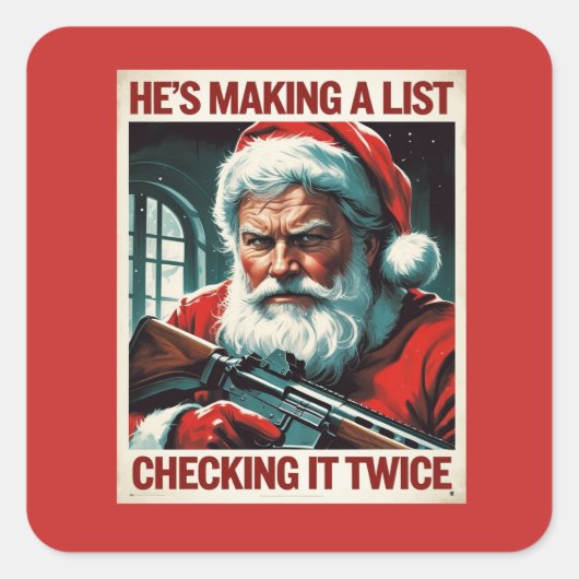 2A Kerstman Sticker | Tweede Amendement Kerstmis (Voorkant)