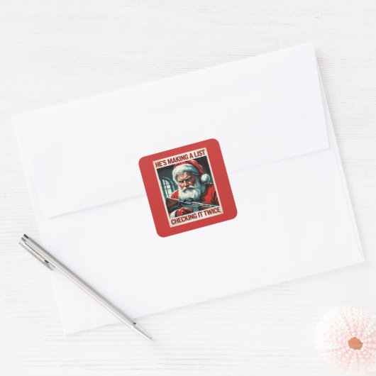 2A Kerstman Sticker | Tweede Amendement Kerstmis (Envelop)