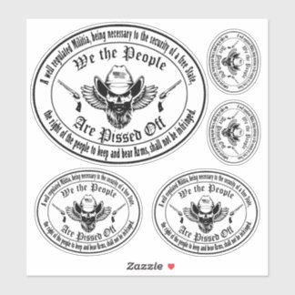 2A Patriottisch Tweede Amendement Militie Ontwerp Sticker