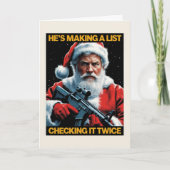 2A Santa Christmas Card | Second Amendment Holiday Kaart (Voorkant)