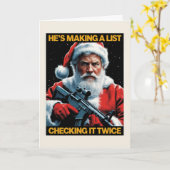 2A Santa Christmas Card | Second Amendment Holiday Kaart (Gele Bloem)