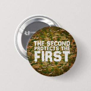 2A  Tweede beschermt het eerste Vrijheid van menin Ronde Button 5,7 Cm