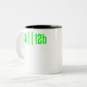 2b of niet 2b Programmer, IT Nerd, Coder, Coding.p Tweekleurige Koffiemok (Voorkant links)