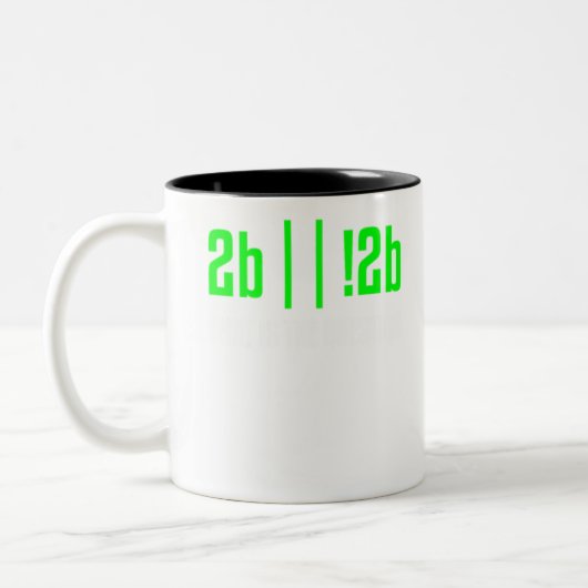 2b of niet 2b Programmer, IT Nerd, Coder, Coding.p Tweekleurige Koffiemok (Links)