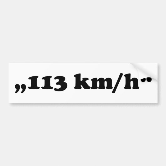 2CV 113 kmh Oldtimer Speedlimit Typografie Bumpersticker (Voorkant)