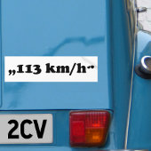 2CV 113 kmh Oldtimer Speedlimit Typografie Bumpersticker